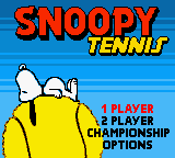 Snoopy Tennis Title Screen